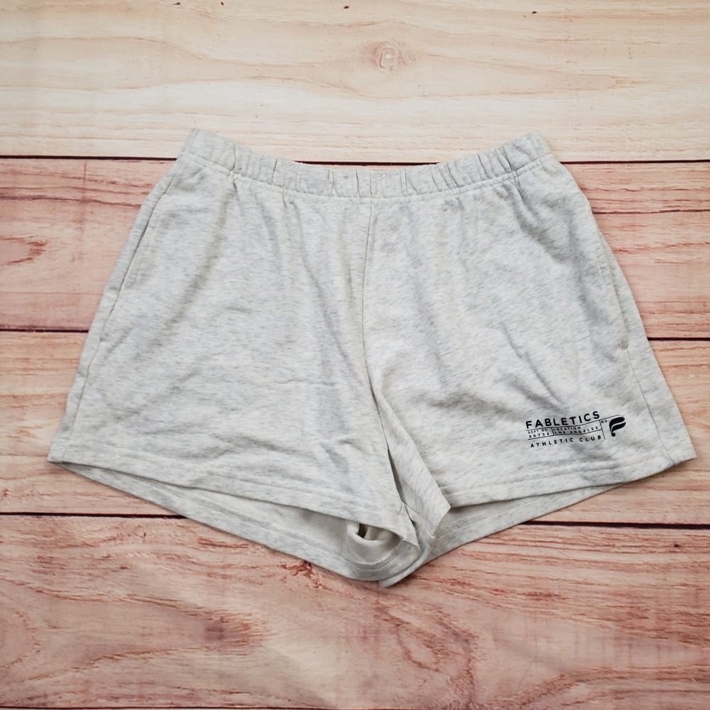 Fabletics Shorts Womens Medium Athletic Club Shorts Heather Gray Cotton Tennis